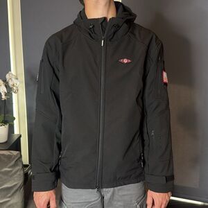 Wasoto Men's Black Heated Hooded Jacket Zip Up Size 2XL Battery Pack NEW